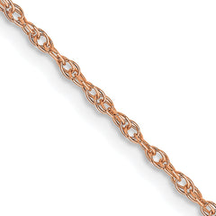 14K Rose Gold 16 inch Carded 1.15mm Cable Rope with Spring Ring Clasp Chain