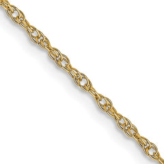 14K 20 inch Carded 1.15mm Cable Rope with Spring Ring Clasp Chain