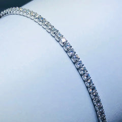 LIV platinum over sterling silver white sapphire round cut thin tennis bracelet
