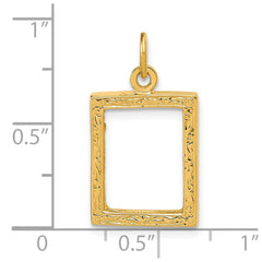 14k Fancy Border 17x13mm Picture Frame Pendant