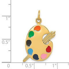 14k Enameled Artist Palette Charm - 2