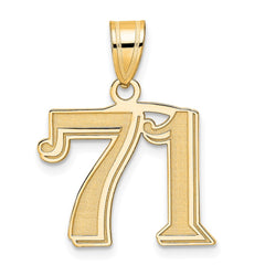14k Polished Etched Number 71 Pendant