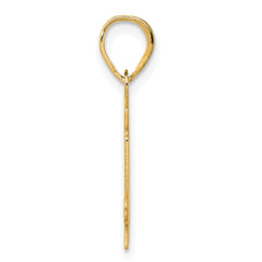 14k Polished Etched Number 74 Pendant
