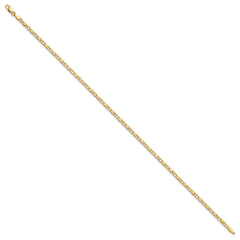 14k Polished and Satin Rose-plated X-and-Heart 10 inch Anklet
