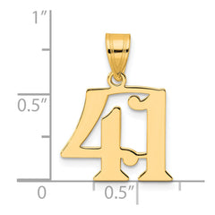 14k Polished Number 41 Pendant