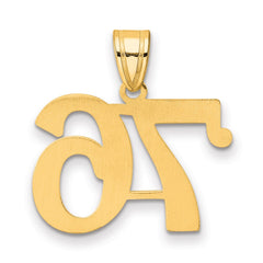 14k Polished Number 76 Pendant