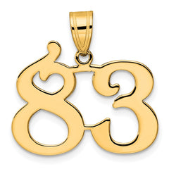 14k Polished Number 83 Pendant