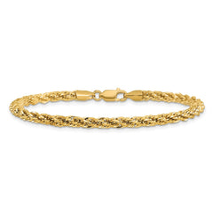 14K 7 inch 3.3mm Diamond-cut Semi Solid with Lobster Clasp Chain