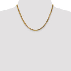 14K 18 inch 3.7mm Semi-Solid Franco with Fancy Lobster Clasp Chain