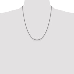 14K White Gold 22 inch 1.5mm Semi-Solid Round Box with Lobster Clasp Chain