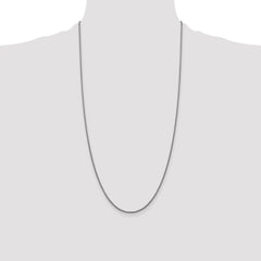 14K White Gold 28 inch 1.5mm Semi-Solid Round Box with Lobster Clasp Chain
