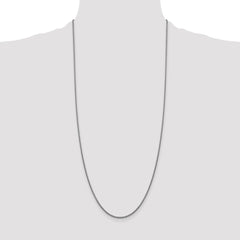 14K White Gold 30 inch 1.5mm Semi-Solid Round Box with Lobster Clasp Chain