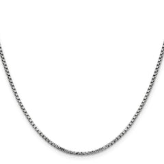 14K White Gold 18 inch 1.75mm Semi-Solid Round Box with Lobster Clasp Chain