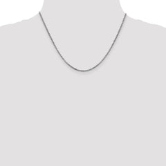 14K White Gold 18 inch 1.75mm Semi-Solid Round Box with Lobster Clasp Chain