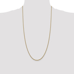 14K 28 inch 1.5mm Semi-Solid Round Box with Lobster Clasp Chain