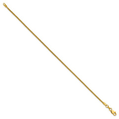 14K 7 inch 1.5mm Semi-Solid Round Box with Lobster Clasp Bracelet
