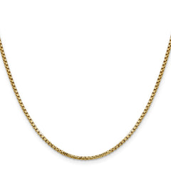 14K 24 inch 1.75mm Semi-Solid Round Box with Lobster Clasp Chain