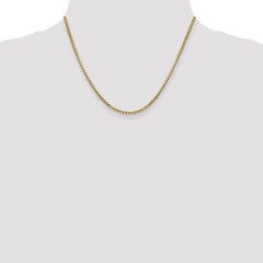 14K 18 inch 2.45mm Semi-Solid Round Box with Lobster Clasp Chain