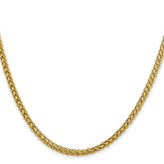 14K 20 inch 3.5mm Semi-Solid 3-Wire Wheat with Lobster Clasp Chain