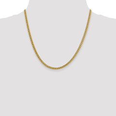 14K 18 inch 3.5mm Semi-Solid 3-Wire Wheat with Lobster Clasp Chain
