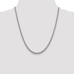 14K White Gold 20 inch 4.3mm Semi-Solid 3-Wire Wheat with Lobster Clasp Chain