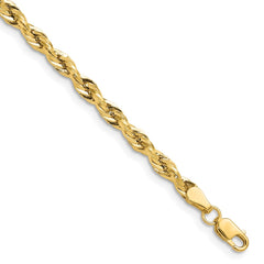 14ky 3.5mm Semi-Solid Rope Chain - 3