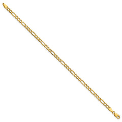 14K 8 inch 3.5mm Semi-Solid Figaro with Lobster Clasp Bracelet