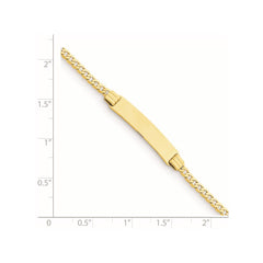 14k Polished Solid Chain/Solid Plate Curb Link 26x5mm Plate 6 inch Baby/Child ID Bracelet