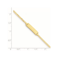 14k Polished Solid Chain/Solid Plate Curb Link 18.5x5mm Plate 6 inch Baby/Child ID Bracelet