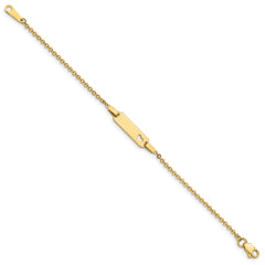 14K Polished Cut-out Heart 18x5mm Plate 6 inch Baby/Child ID Bracelet