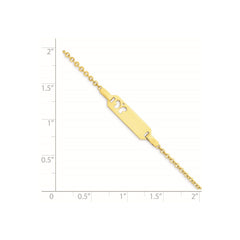 14K Polished Cut-out Butterfly 18x5mm Plate 6 inch Baby/Child ID Bracelet