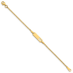 14K Polished Cut-out Butterfly 18x5mm Plate 6 inch Baby/Child ID Bracelet