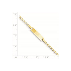 14k Polished Solid Chain/Solid Plate Fancy Link 16x5mm Plate 6 inch Baby/Child ID Bracelet