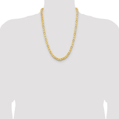 14K 24 inch 6.5mm Byzantine with Lobster Clasp Chain
