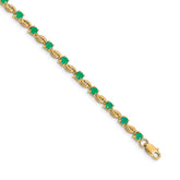14k Complete Round Emerald Fancy Link 7 inch Bracelet