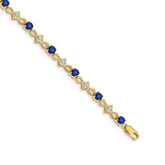 14k Complete Diamond and Round Sapphire 7 inch Bracelet