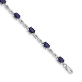 14k White Gold Complete Diamond and Oval Sapphire Infinity 7 inch Bracelet - 2