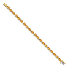 14k Complete 6x4mm Oval Citrine 7 inch Bracelet
