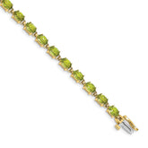 14k Complete 6x4mm Oval Peridot 7 inch Bracelet