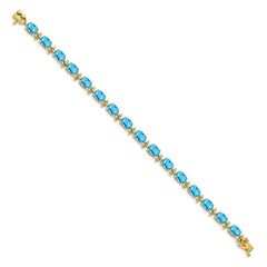 14k Complete Oval Swiss Blue Topaz 7 inch Bracelet