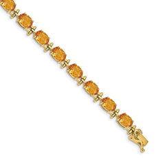 14k Complete Oval Citrine 7 inch Bracelet