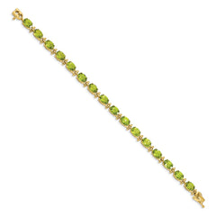 14k Complete Oval Peridot 7 inch Bracelet