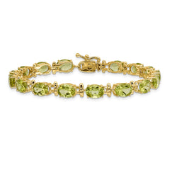 14k Complete Oval Peridot 7 inch Bracelet