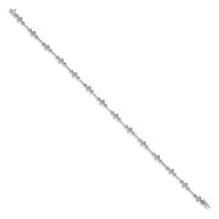 14k White Gold Complete 1/6 carat Diamond Bar Link 7.5 inch Bracelet