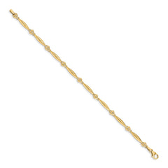 14k Complete 1/20 carat Diamond Heart 7 inch Bracelet