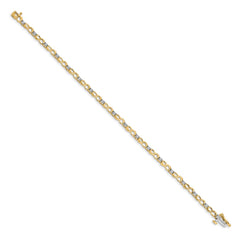 14k Complete 1/6 carat Diamond Figure 8 Link 7 inch Bracelet