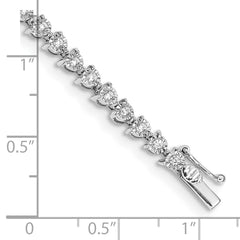 14k White Gold Complete 1 carat Diamond Illusion Setting 7 inch Tennis Bracelet - 2