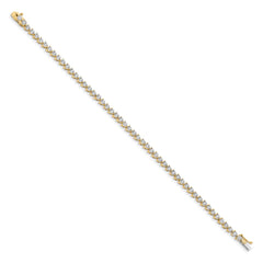 14k Complete 1 carat Diamond Illusion Setting 7 inch Tennis Bracelet - 3