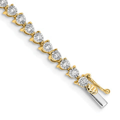 14k Complete 1 carat Diamond Illusion Setting 7 inch Tennis Bracelet - 3