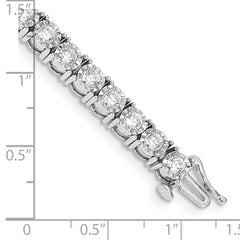 14k White Gold Complete 5 carat Diamond Illusion Setting 7.25 inch Tennis Bracelet